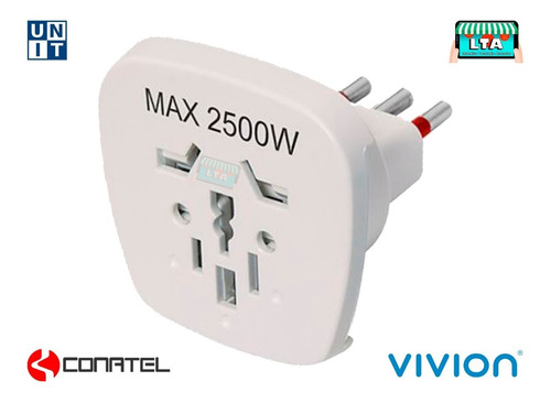 Imagen 6 de 6 de Adaptador Conatel Enchufe Universal A 3 En Línea Gtía X Vida