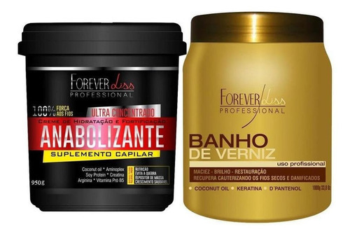 Forever Liss Banho De Verniz 1kg + Anabolizante Capilar 950g