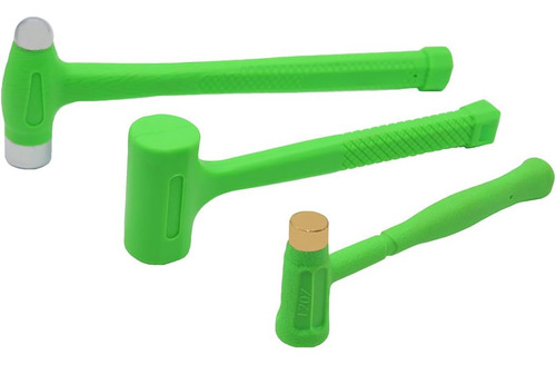 Grip 3 Pc Deadblow Hammer Set - 12 Oz Brass Hammer, 1 Lb ...