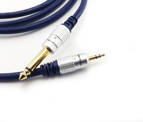 Cable De Audio Plug 3.5mm A Plug 1/4 Ts Mono 6,35mm 3.6mt