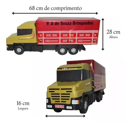 Caminhão Truck Brinquedo Grande Carroceria Madeira 70cm Lona em Promoção na  Americanas