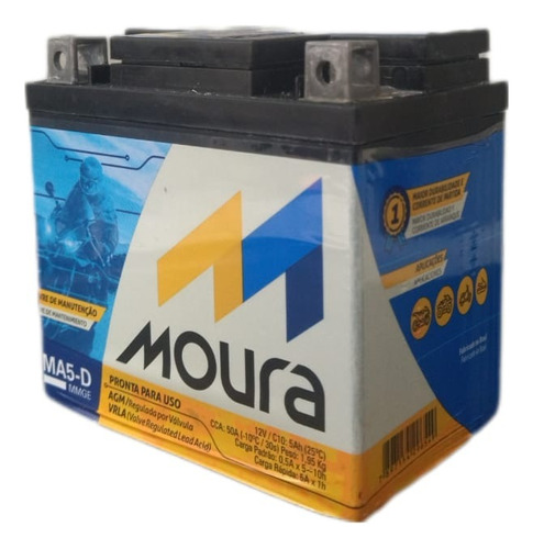 Bateria Moto Moura 5ah Biz Fazer Fan Bros Titan 125 150 160