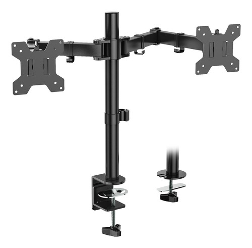 Soporte Para 2 Monitores Doble Dual Escritorio Wali M002 Neg