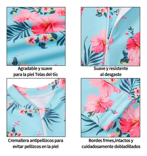 Traje De Baño Para Niñas Manga Larga Upf50 Con Gorro De Baño