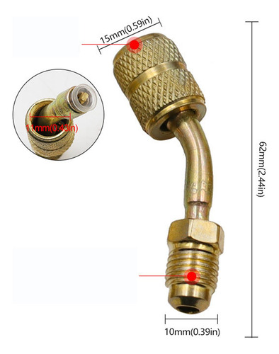 R22 Métrico De Aire Acondicionado 1/4 Sae Adaptador De