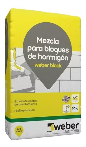 Mezcla De Asiento Hidrófuga Block Weber 30 K Ladrillos Mm