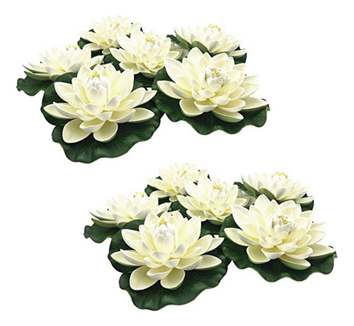 Ch 12 Peças Flores Lótus Espuma Flutuantes Artificiais
