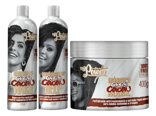 Kit Soul Power Coco E Cacau Shampoo Condicionador Mascara