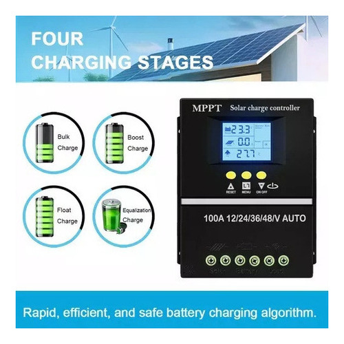 Novo Controlador De Carga Solar 100a Mppt, Regulador