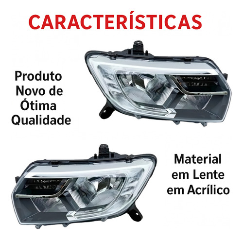 Farol Renault Logan Sandero 2020 2021 2022 2023 2024 Com Led