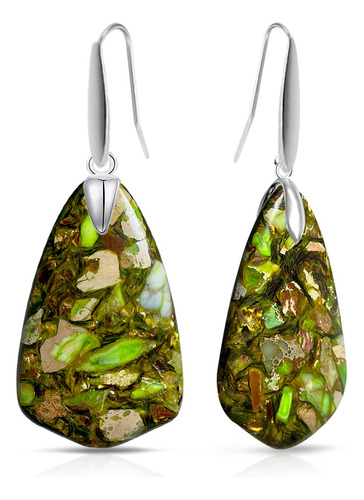 Pendientes De Gota De Cristal De Piedra Turquesa Verde ...