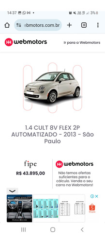 Fiat 500 1.4 Cult Flex Dualogic 3p