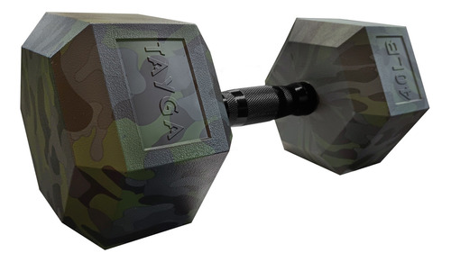 Mancuerna Hexagonal Pvc 40lb Tayga Camuflaje (18.1 Kg) Color Negro