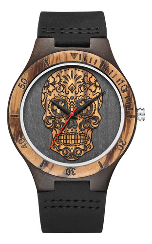 Reloj De Madera Con Forma De Calavera, Esfera De Escala De C