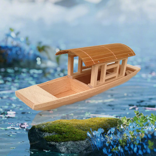 Toldo De Madera, Adornos De Barco, Canoa De Madera, Mini