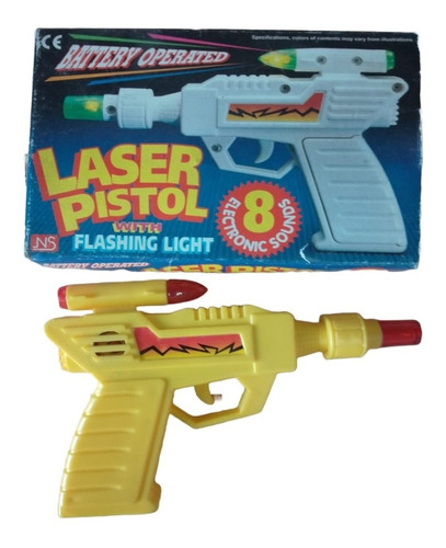 Pistola Arma Juguete Ns Laser Pistol Luz Sonido Pila Retro