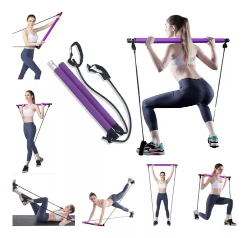 Barra con cintas elásticas para fitness y pilates