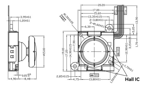 Joystick Eletromagnético Tmr Para Rg505 Rg405m Rg405