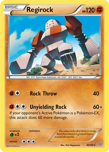 Cartas Pokemon Regirock 40/98 Ancient Origins Aor (Usado)