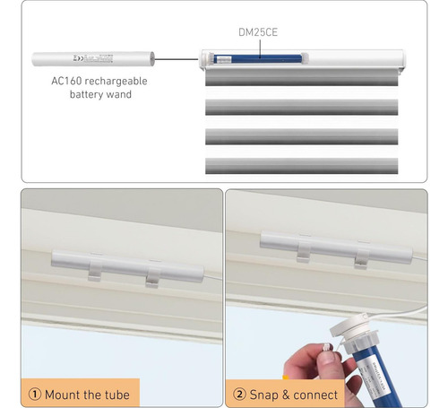 Tubo De Batería Recargable 12v Audeekon Para Persianas