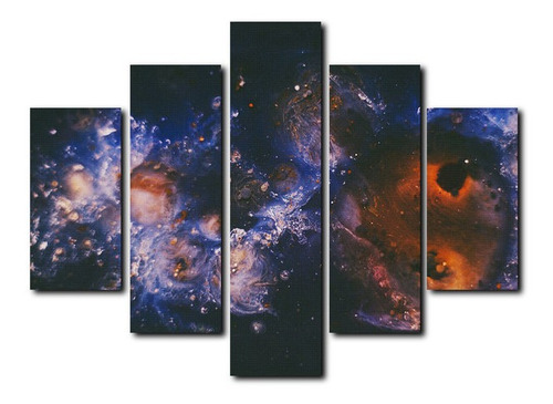 Cuadro Decorativo Canvas 5pz 120x80 Estrellas Espacio