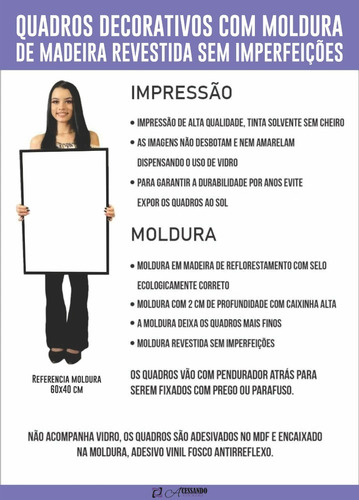 Quadro Decorativo Sala Studio Contemporâneo 90x60 Cm All754