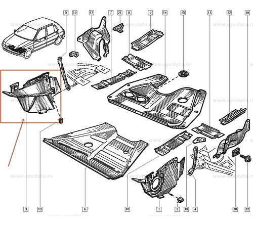 Pasarueda Plastico Interior Derecho Renault Clio 1 Original
