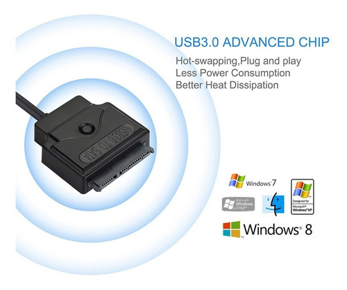 Cable Usb 3.0 A Sata 22pin Datos 12v/2a Adaptador De Corrien