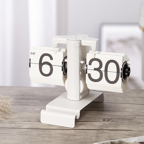 Reloj De Mesa Con Tapa Automática De Estilo Retro, Reloj De