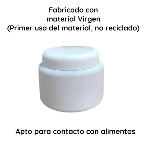 Imagen 7 de 10 de Potes Plasticos 200 Cc Redondo Blanco Pvc X 150 Un.
