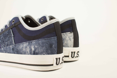 Imagen 3 de 9 de Zapatillas Urbanas Hombre Lona Y Cuero Base De Caucho