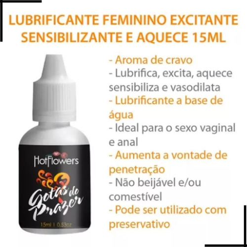 Lubrificante Gotas Do Prazer Líquido 15ml Hot Flowers