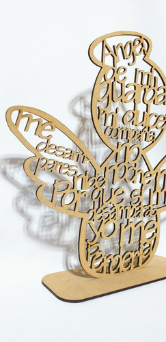 Imagen 5 de 10 de Souvenir Angel De La Guarda 15cm X 20u- Mdf / Fibrofacil