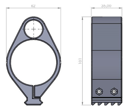 Abrazadera Para Rifle Pcp Aea Challenger Pro Triple Riel 3d