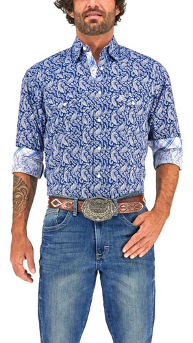 Camisa Vaquera Wrangler Hombre Manga Larga 753