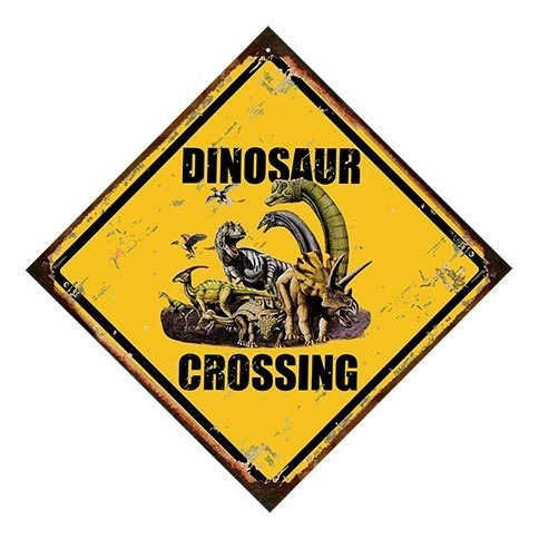 Cartel De Chapa Dinosaurios Niños Adolescentes Beware Dino | MercadoLibre