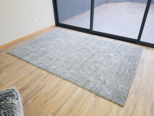 Alfombra Living De Pelo Largo Shaggy Color Gris 2.00 X 3.00