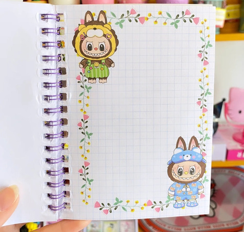 Libreta Labubu Con Stickers Libreta Sensorial Labubu