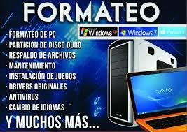 Formateos, Instalaciones, Reparacion De Pc Y Laptops.