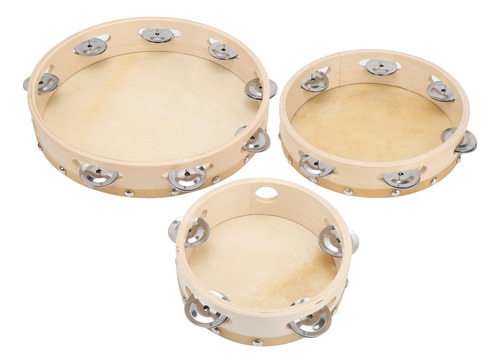 Pandeiro De Unhas, 3 Peças, Tambor De Palmas De Madeira, Lin