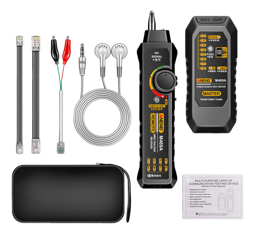 Testador De Cabo De Rede Portátil Rj45 + Rj11 Teste Preto