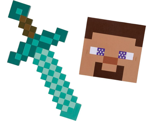 Disguise Espada De Juguete Steve Minecraft Con Mascara Cian