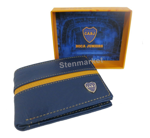 Billetera Cuero Pu Boca Juniors Fútbol Hombre Mujer Regalo