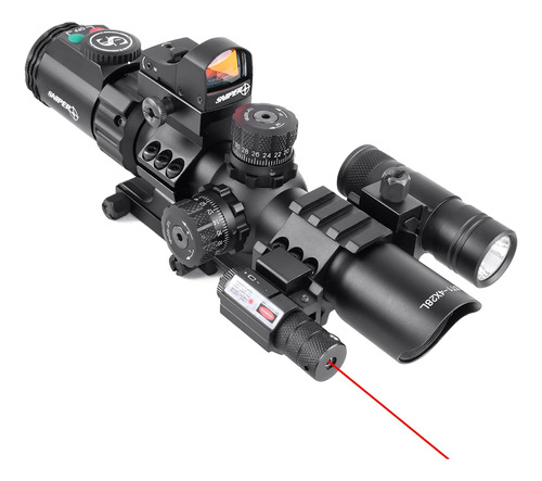 St1-4x28 Rifle Scope Combo Reddot Linterna Láser Rojo