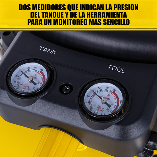 Compresor Stanley Sin Aceite Pancake 6gal 1hp Sxc210601-b3 Amarillo 60 Hz Bifásica