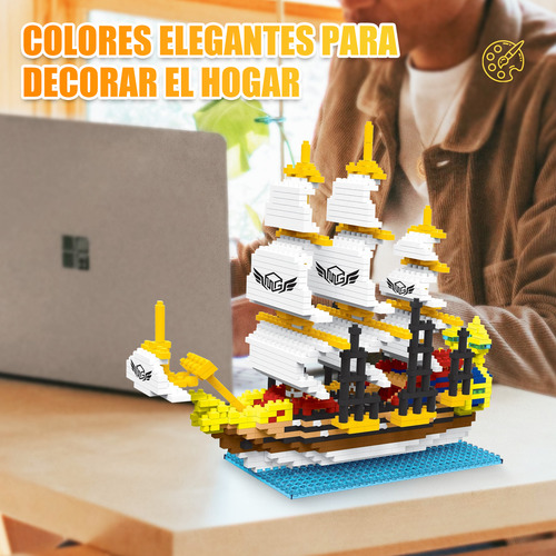 Juego De Bloques De Construcción Del Velero Blanco