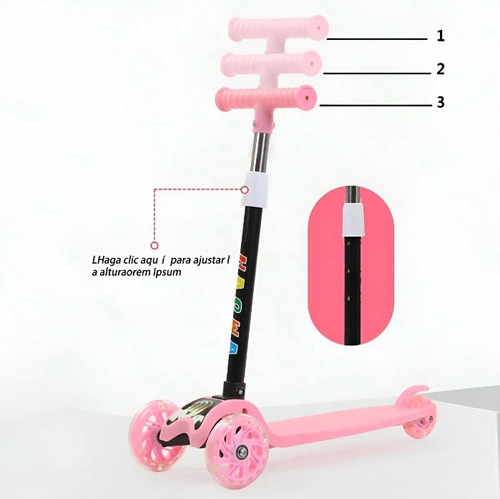 Scooter Monopatín De Pie Plegable Para Niños 2-10 Años.