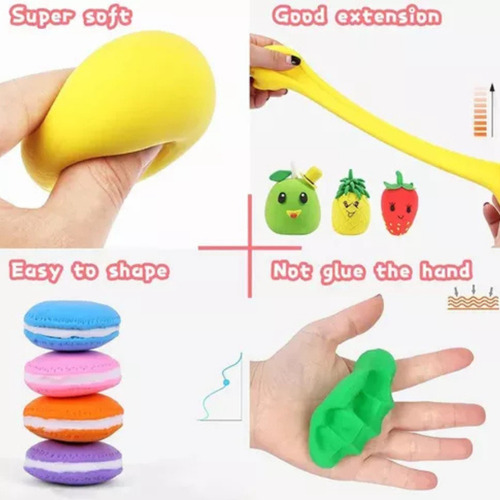 24 Masa Slime Arcilla Moldeable Más Estecas Souvenir Multicol