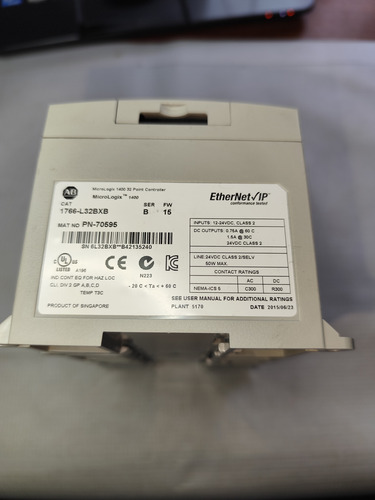 Allen Bradley 1766-l32bxb Plc Micrologix 1400 (Usado)