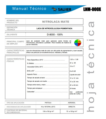 Nitrolaaca Mate Pigmentadoo Negro Lnm-0002 Interiores 4 Lts